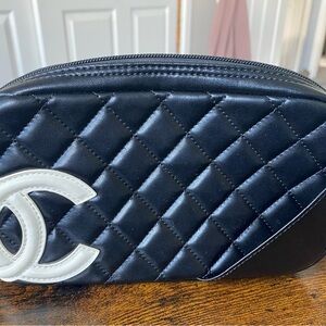 Fashionable Black Quilted Pouch with White Logo Offers Gladly Reviewed